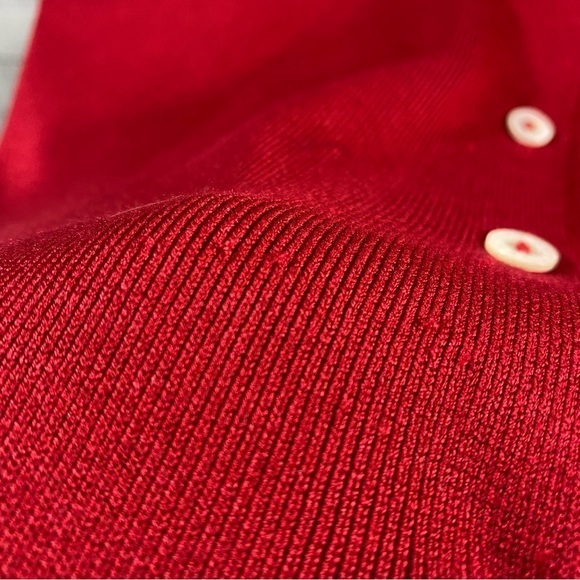 Lauren Ralph Lauren Red Silk Button Up Cardigan M - Picture 9 of 13